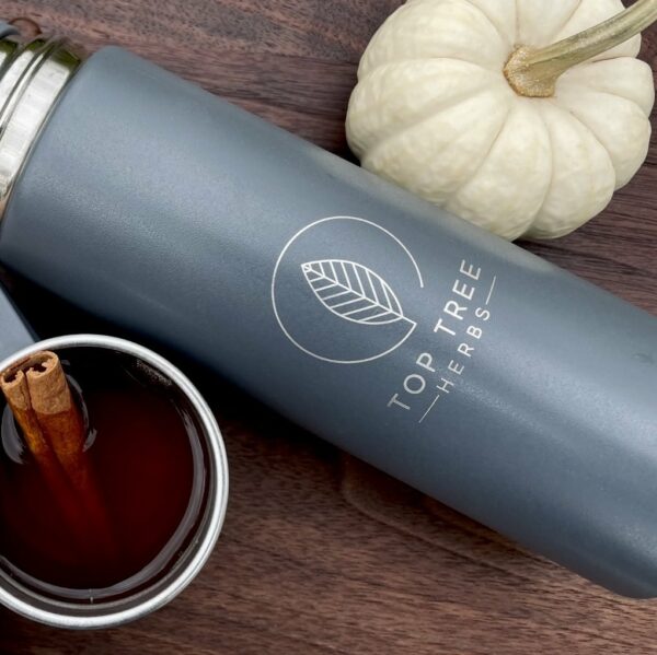 Insulated Tea Thermos with Strainer and Tea Cup Top